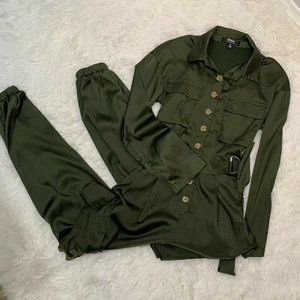 Hera Long Sleeve Jogger Pants Utility Jumpsuit S